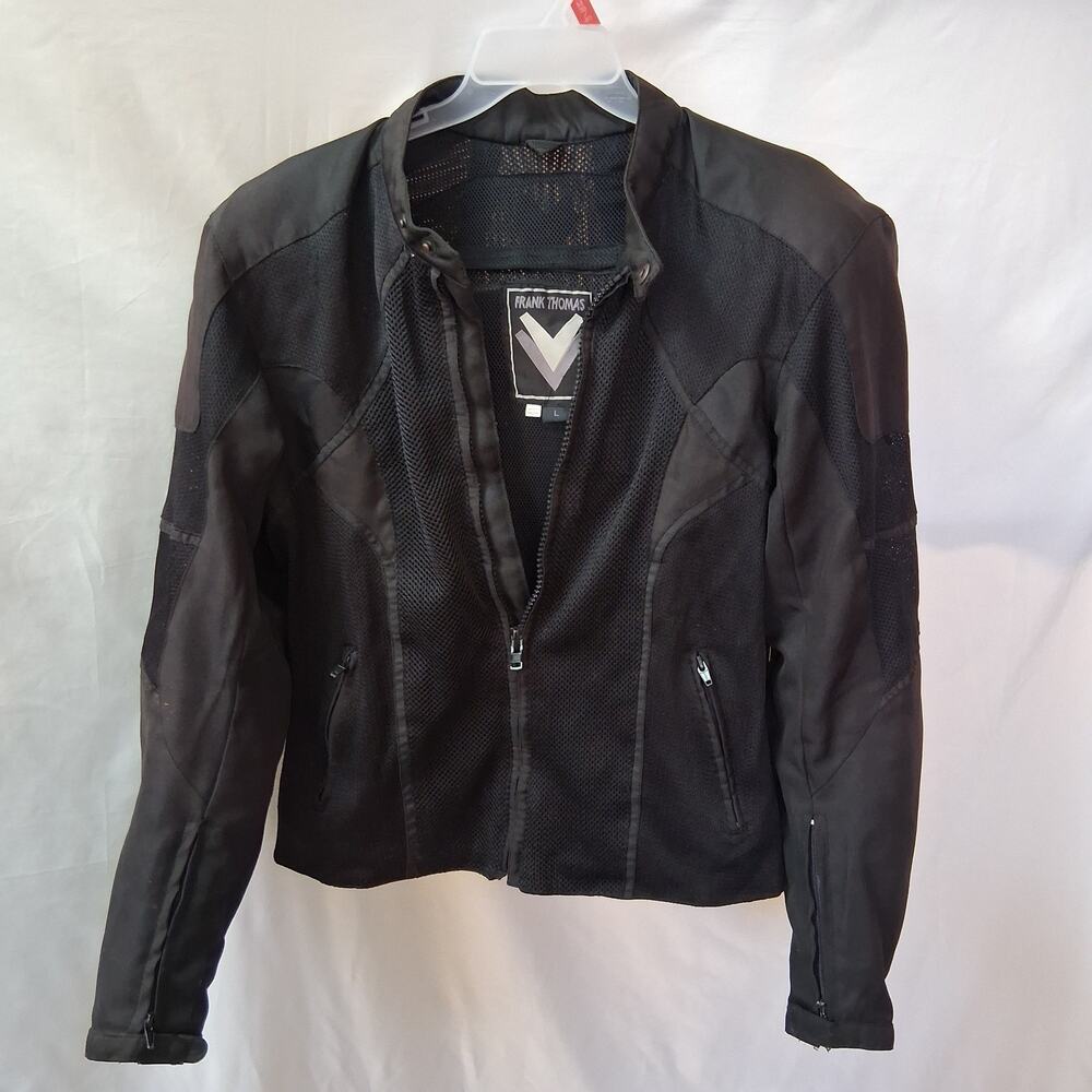 Frank Thomas Men Motorcycle Jacket Hypertec Model Shoulder Elbow Padding Black-L